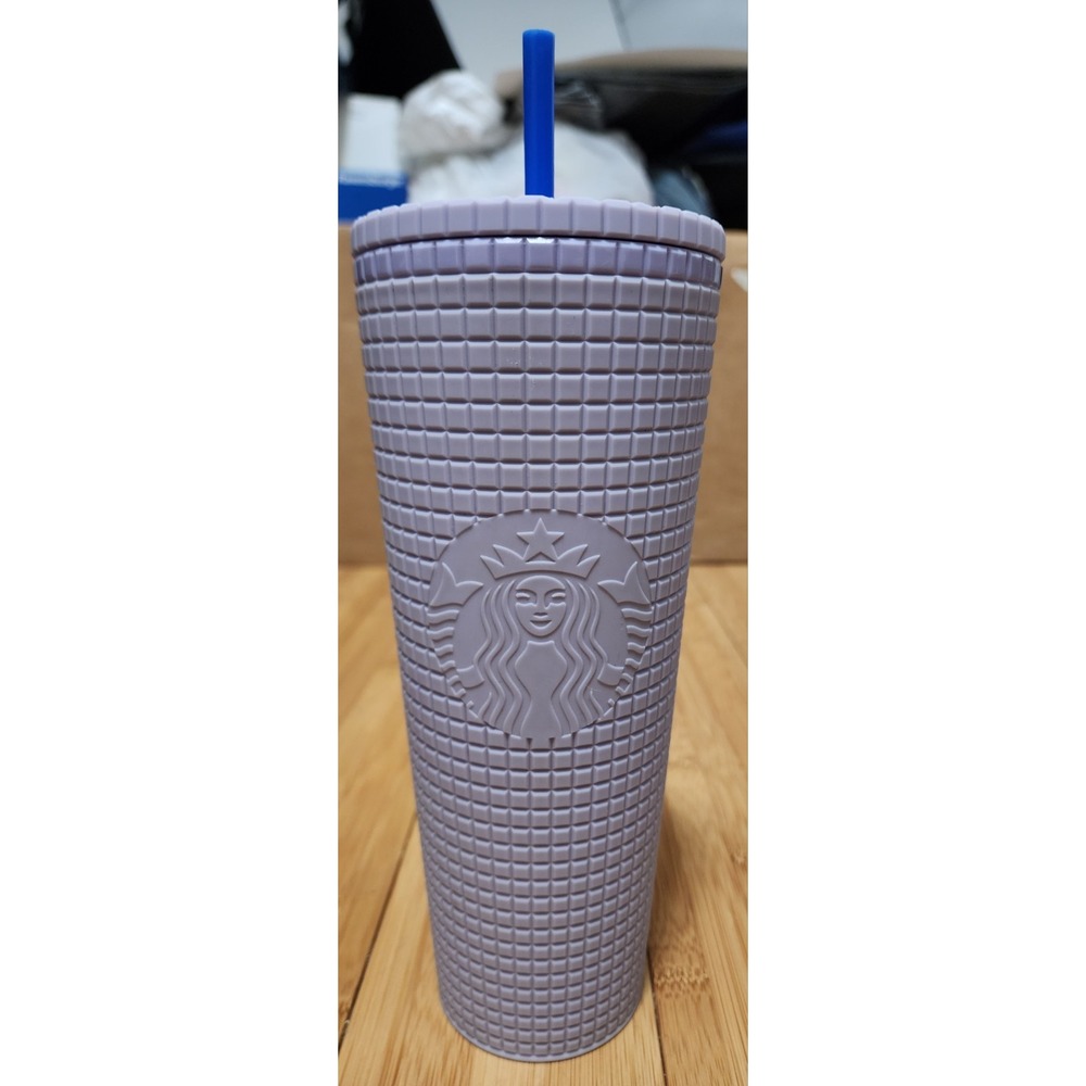 Starbucks Purple Matte 24oz Venti Tumbler Soft Touch Grid Jelly 2022 Release